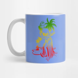 Retro Hawaii Hula Dancer Mug